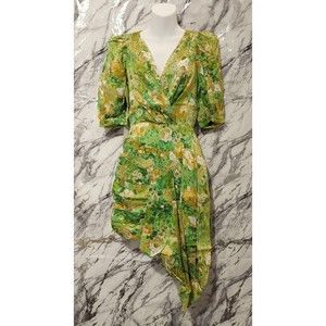 Ronny Kobo Green Floral Mini Dress